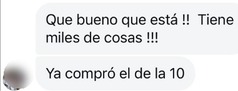 Comentario real de Instagram: que bueno que está, tiene miles de cosas. Ya compró el de la 10